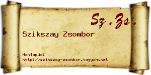 Szikszay Zsombor névjegykártya