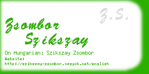 zsombor szikszay business card